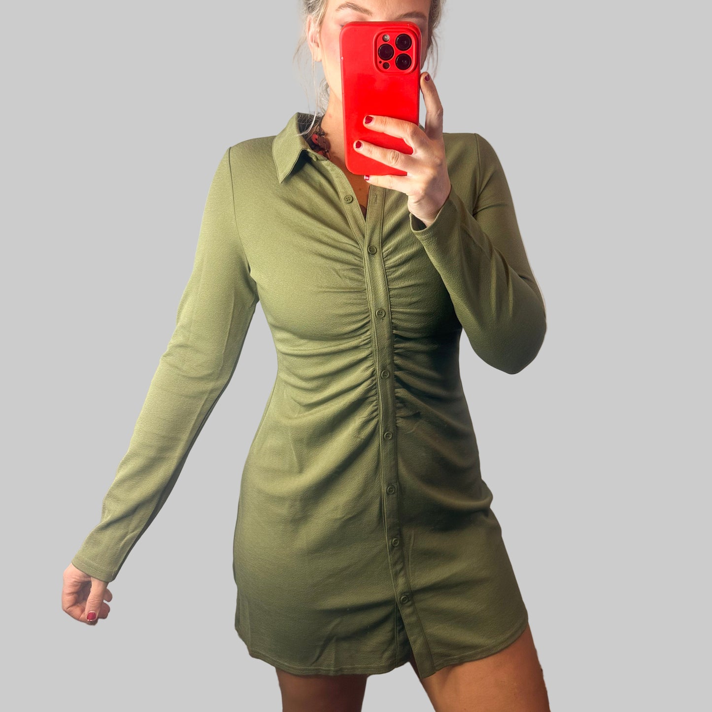 Olive Long Sleeve Dress