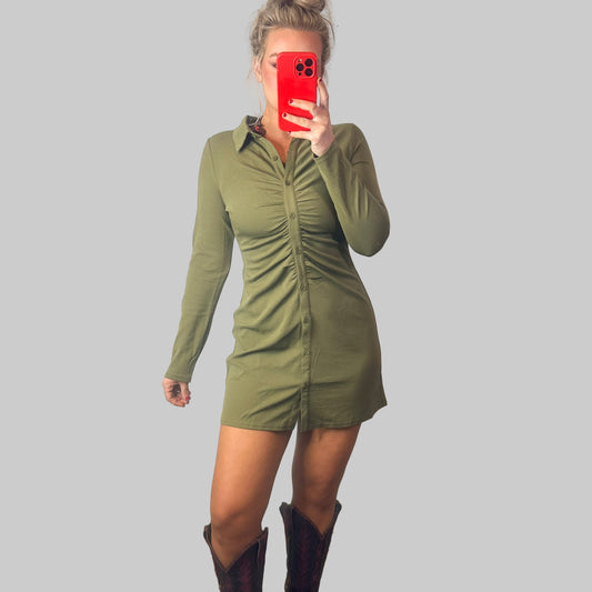 Olive Long Sleeve Dress