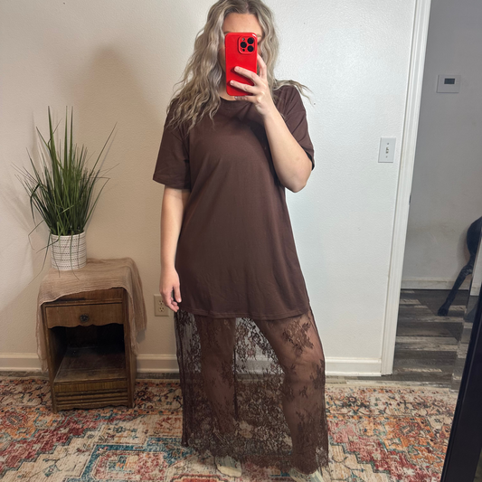 T-Shirt Dress in Chocolate