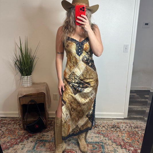 Patchwork Slip Dress