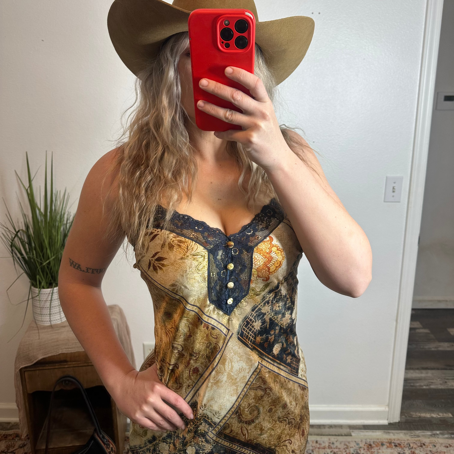 Patchwork Slip Dress