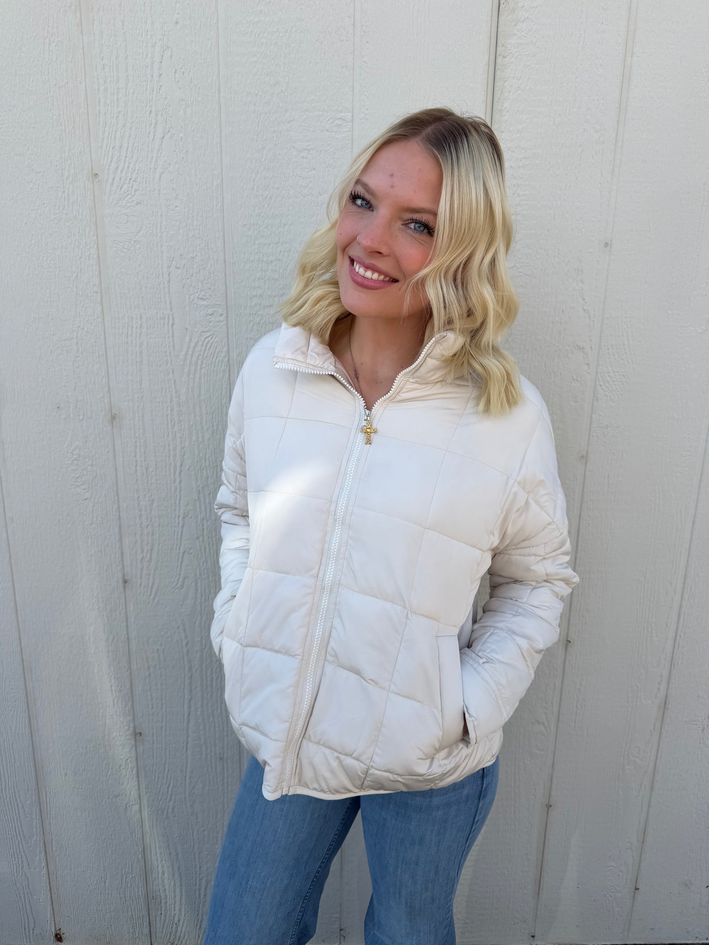 Ecru Puffer Jacket