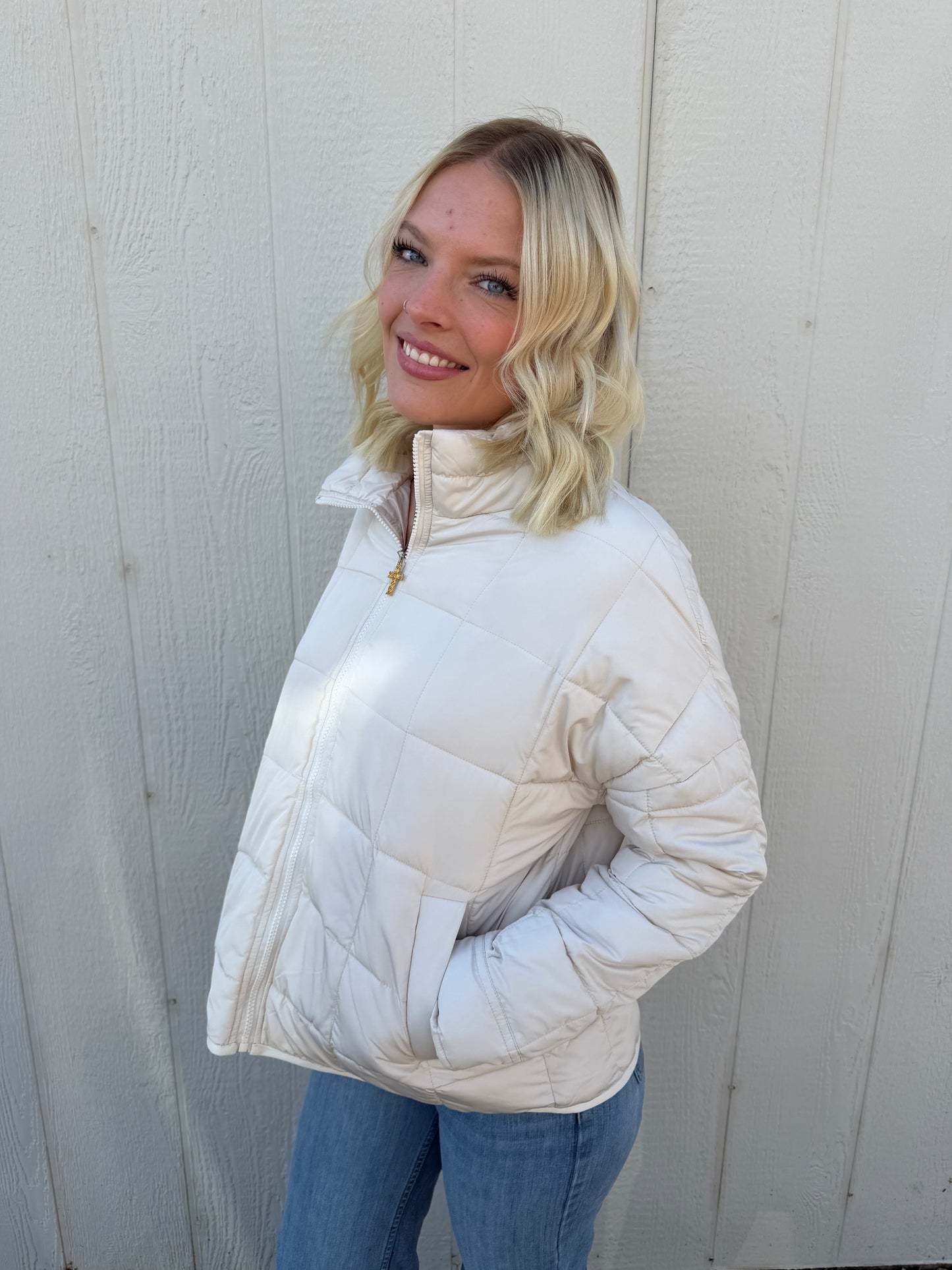Ecru Puffer Jacket
